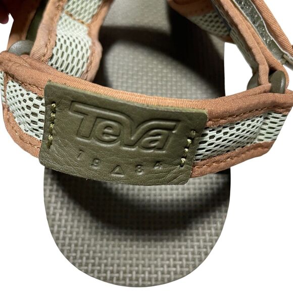 Teva Sandals 10 Flatform Universal Mesh Print Dark Olive Seafoam‎ 1 3/4 Heel - Picture 5 of 7